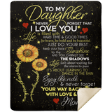 Mr.Jyotis Daughter You are My Sunshine Blanket - to My Daughter Never Forget That I Love You Blanket - Premium Mink Sherpa Blanket 50"x60"