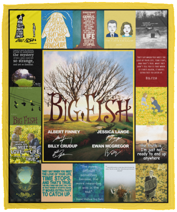 Big Fish Blanket, Big Fish: A Novel of Mythic Proportions Fleece, Sherpa Blanket VPM Cozy Plush Fleece Blanket - 50x60