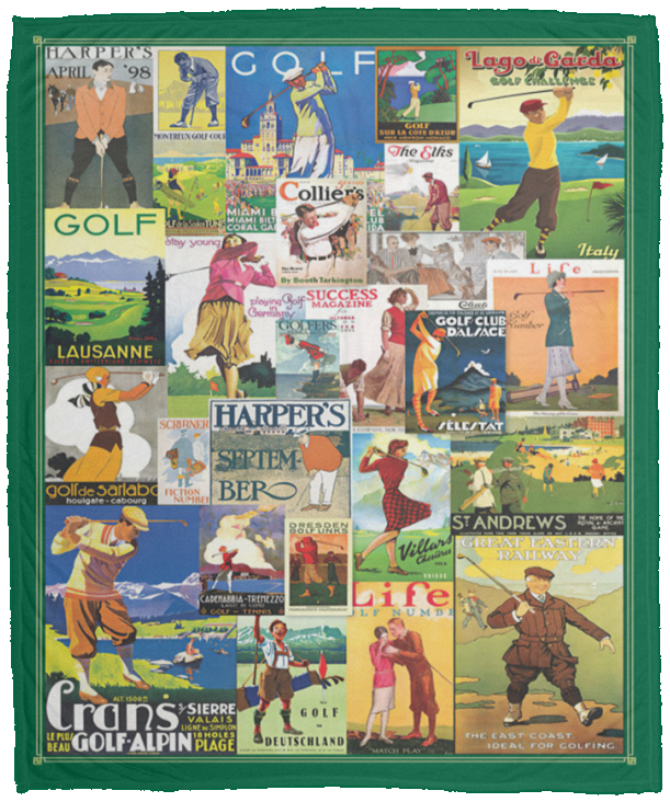 Golf Blanket - Golf Around The World - Best Gift for Golfer Blanket, Fleece or Sherpa Blankets Mother's Day, Father's Day, Christmas Birthday Present Blankets, Gift Idea Version 1 - VPM Cozy Plush Fleece Blanket - 50x60