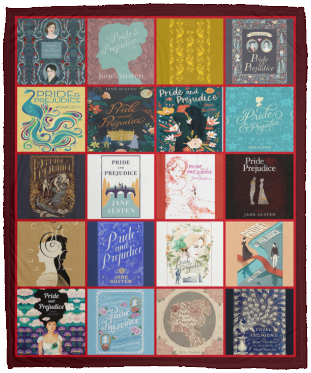 Pride And Prejudice Blanket, Jane Austen Books Quilt, Fleece, Sherpa Blanket VPM Cozy Plush Fleece Blanket - 50x60
