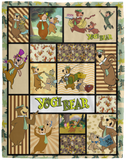 Yogi Bear Blanket, Yogi and Boo Boo Steal Picnic Basket Fleece, Sherpa Blanket VPL Cozy Plush Fleece Blanket - 60x80