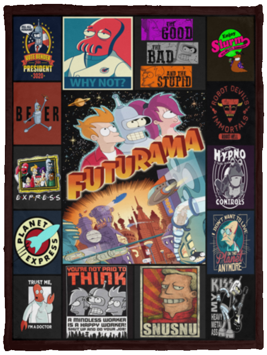 Futurama Blanket, Futurama Fleece, Sherpa Blanket VPS Cozy Plush Fleece Blanket - 30x40