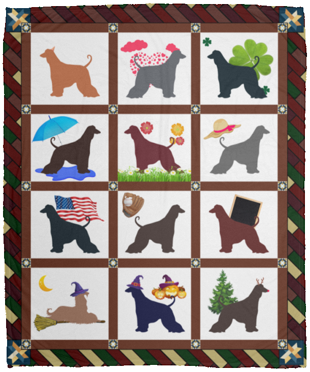 Afghan Hound Blanket, Dog Lovers Fleece, Sherpa Blanket Gift Ideas VPM Cozy Plush Fleece Blanket - 50x60