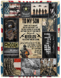 To My Son Blanket U.S. Army Quilt Fleece Sherpa Gift Idea - VPL Cozy Plush Fleece Blanket - 60x80