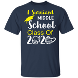 Middle School Grade Class of 2020 Quarantined Graduation T-Shirt Social Distancing Tee