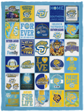 NCAA Southern Jaguars Fleece Sherpa Throw Blanket Quilt for Bedroom Living Room - VPS Cozy Plush Fleece Blanket - 30x40