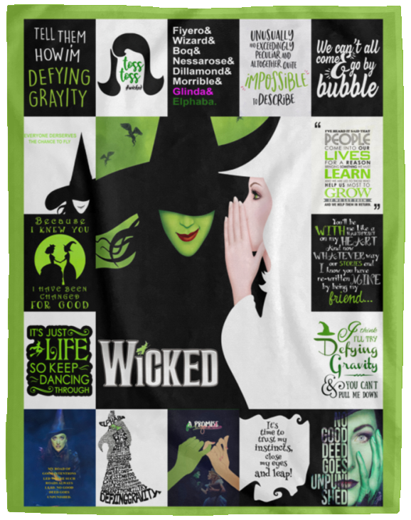Wicked Blanket The Wonderful Wizard of Oz Quilt Fleece Sherpa Throw Blanket VPL Cozy Plush Fleece Blanket - 60x80