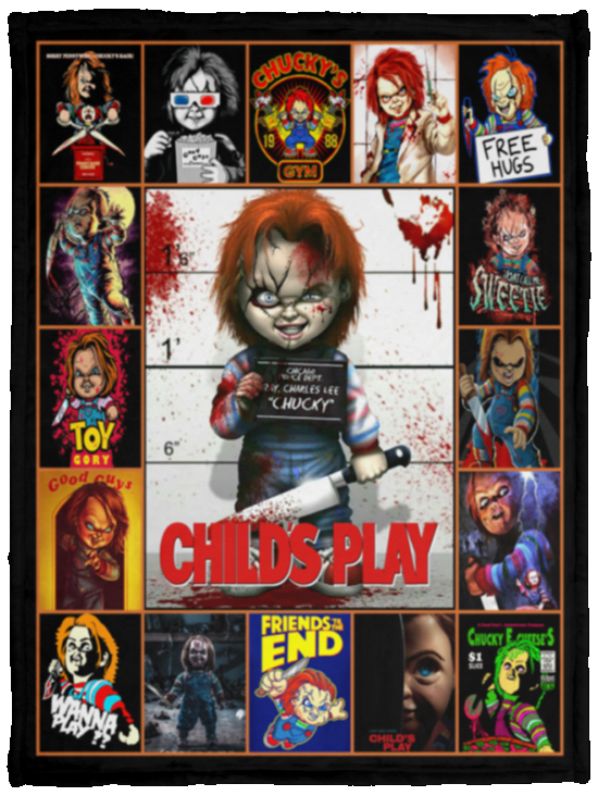 This is My Horror Movie Watching Fleece Blanket, Child’s Play Chucky Blanket VPS Cozy Plush Fleece Blanket - 30x40