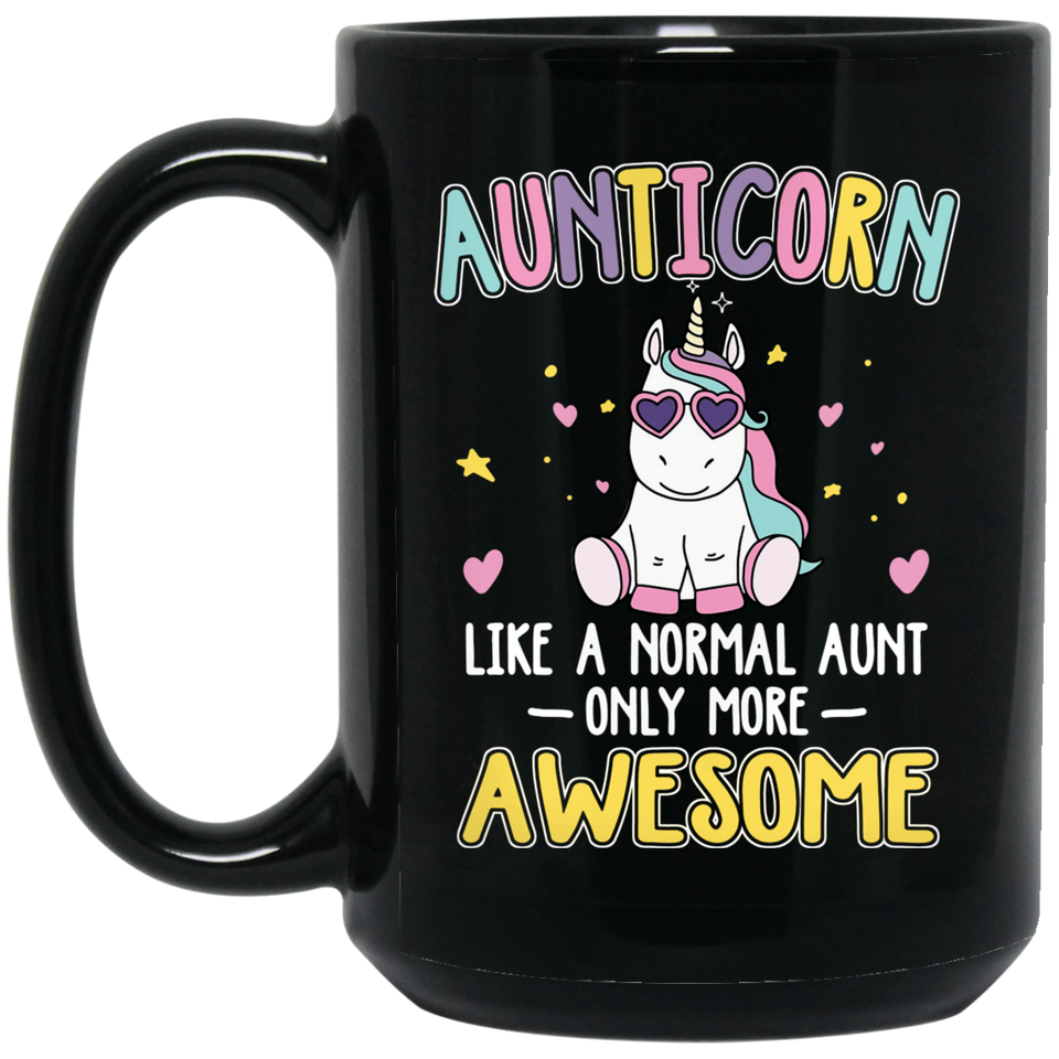 Aunticorn Like An Aunt Only Awesome Coffee Mug, Unicorn Face, Unicorn Gift, Unicorn Coffee Mug, Spirit Animal, Gift For Her, Rainbow Unicorn  15oz
