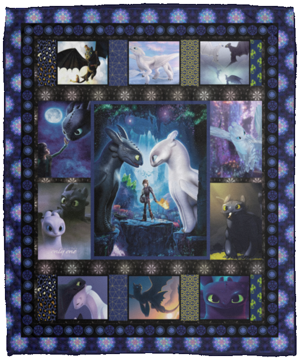 How To Train Your Dragon Movie 3D Blanket Quilt Fleece Sherpa Throw Blanket - VPM Cozy Plush Fleece Blanket - 50x60