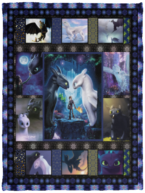 How To Train Your Dragon Blanket, Dragon 3D Fleece, Sherpa Blanket VPS Cozy Plush Fleece Blanket - 30x40