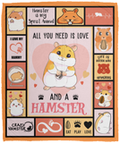 All You Need Is Love And Hamster Blanket, Hamster Quilt, Fleece, Sherpa Blanket VPM Cozy Plush Fleece Blanket - 50x60