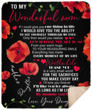 to My Wonderful MOM Blanket, to My Mom Blanket, to My Wonderful MOM How Special You are to ME 3D Pattern Custom Fleece Photo Blanket Fan Gift for Mom Mother - Sherpa Blanket - 60"x80"