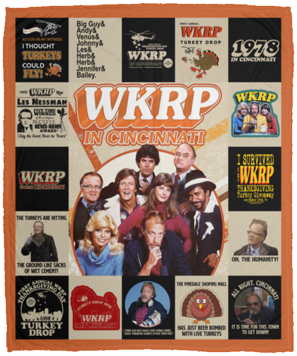 WKRP in Cincinnati Blanket, WKRP in Cincinnati TV Series Fleece, Sherpa Blanket VPM Cozy Plush Fleece Blanket - 50x60