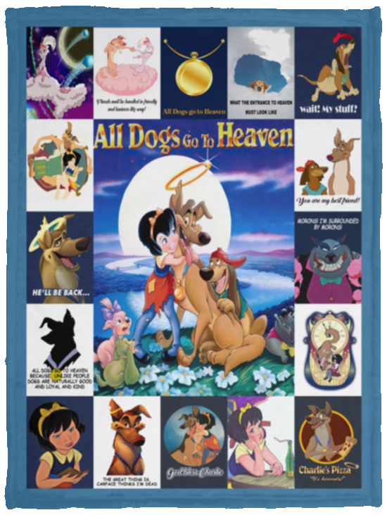 All Dogs Go To Heaven Fleece, Sherpa Blanket, All Dogs Go To Heaven Movie Quilt VPS Cozy Plush Fleece Blanket - 30x40