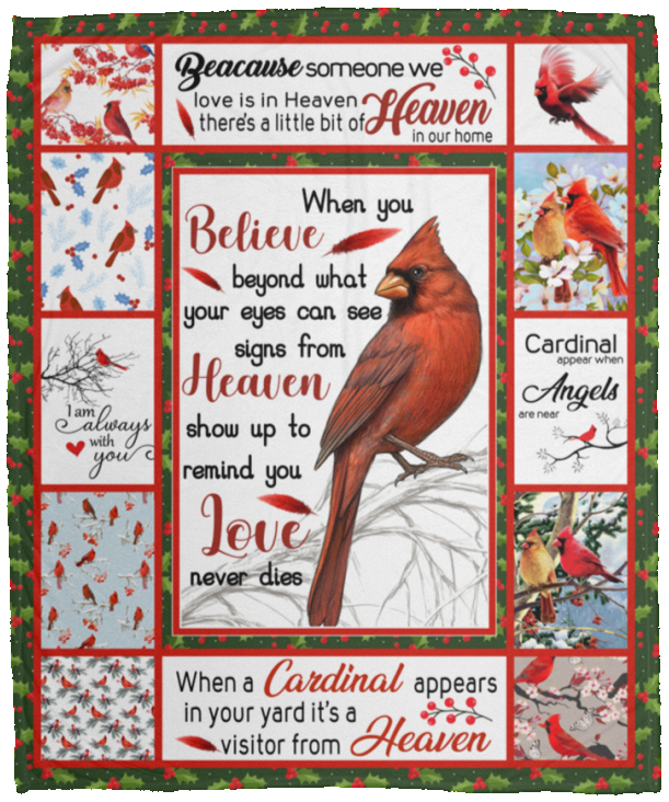 Cardinals Appear Blanket, Cardinals Fleece, Sherpa Blanket VPM Cozy Plush Fleece Blanket - 50x60