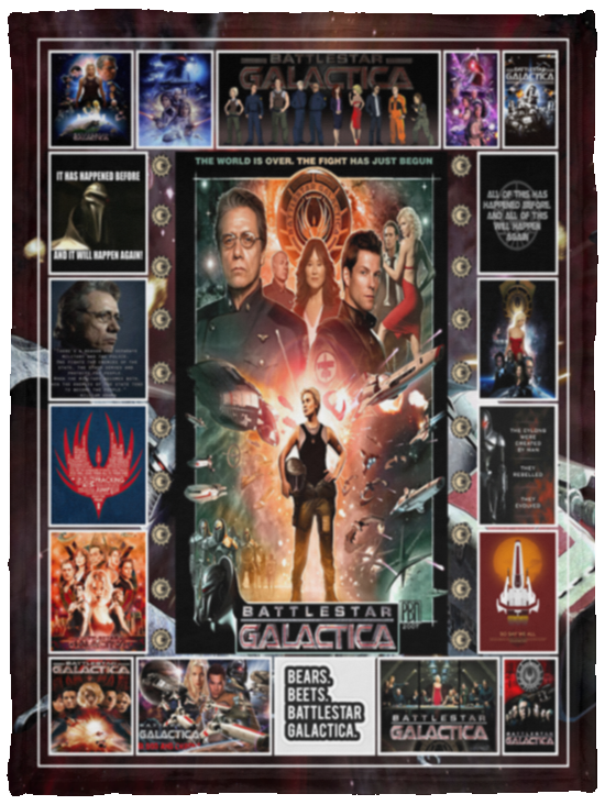 Battlestar Galactica Fleece, Sherpa Blanket, Battlestar Galactica TV Series - VPS Cozy Plush Fleece Blanket - 30x40
