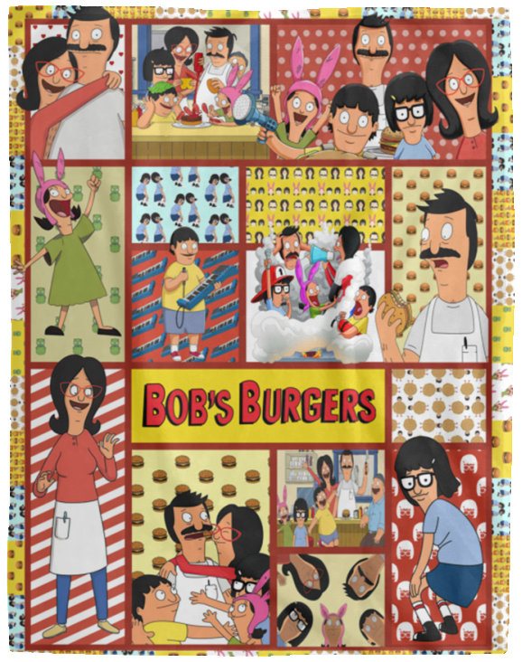 Bob's Burgers Blanket, Bob's Burgers Family Fleece, Sherpa Blanke - VPL Cozy Plush Fleece Blanket - 60x80