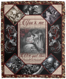 You and Me We Got This Skull Couple Fleece Blanket, Sherpa Blanket (50x60, 60x80 inches White) VPM Cozy Plush Fleece Blanket - 50x60