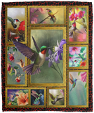 Hummingbird Blanket, Hummingbird Colorful Fleece, Sherpa Blanket VPM Cozy Plush Fleece Blanket - 50x60