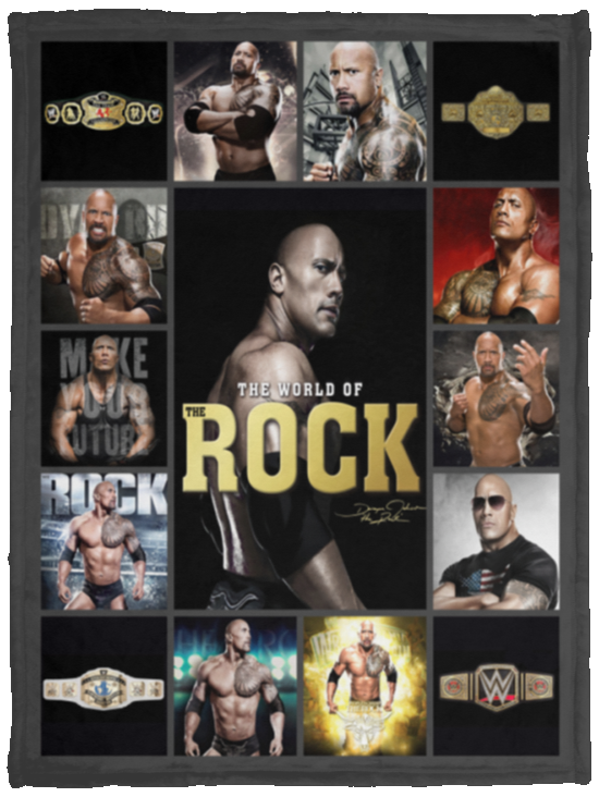 Dwayne Johnson Blanket, WWE - The Rock Fleece, Sherpa Blanket For Fans -VPS Cozy Plush Fleece Blanket - 30x40