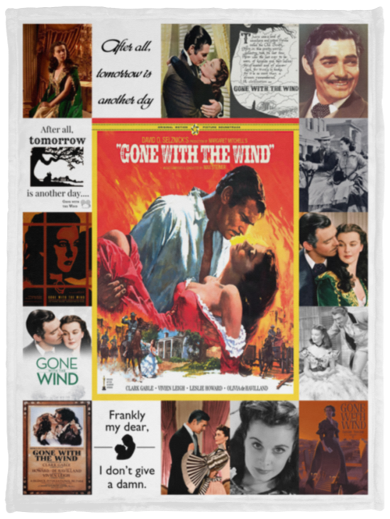 Gone With The Wind Blanket Quilt Fleece Sherpa Throw Blanket Gone with the Wind VPS Cozy Plush Fleece Blanket - 30x40