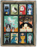 Cat Love Story Cats Blanket, Quilt, Fleece, Sherpa Blanket - VPL Cozy Plush Fleece Blanket - 60x80