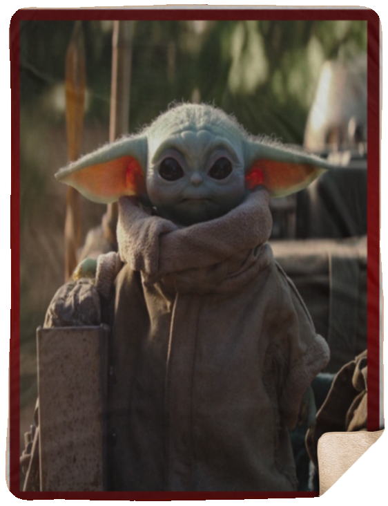 Baby Yoda Star-Wars Mandalorian Quilt - Baby Yoda Blanket - Sherpa Blanket - 60"x80"