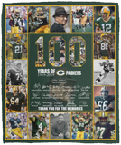 Green Bay Packers Blanket 100th Green Bay Packers Quilt Fleece Sherpa Throw - VPM Cozy Plush Fleece Blanket - 50x60