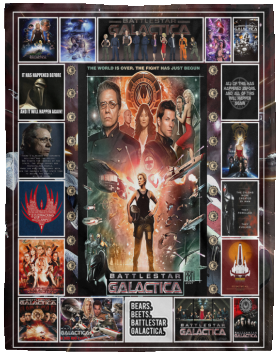 Battlestar Galactica Fleece, Sherpa Blanket, Battlestar Galactica TV Series VPL Cozy Plush Fleece Blanket - 60x80