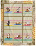 Hamster Practicing Yoga Blanket Funny Yoga Quilt Fleece Sherpa Gift Idea VPL Cozy Plush Fleece Blanket - 60x80