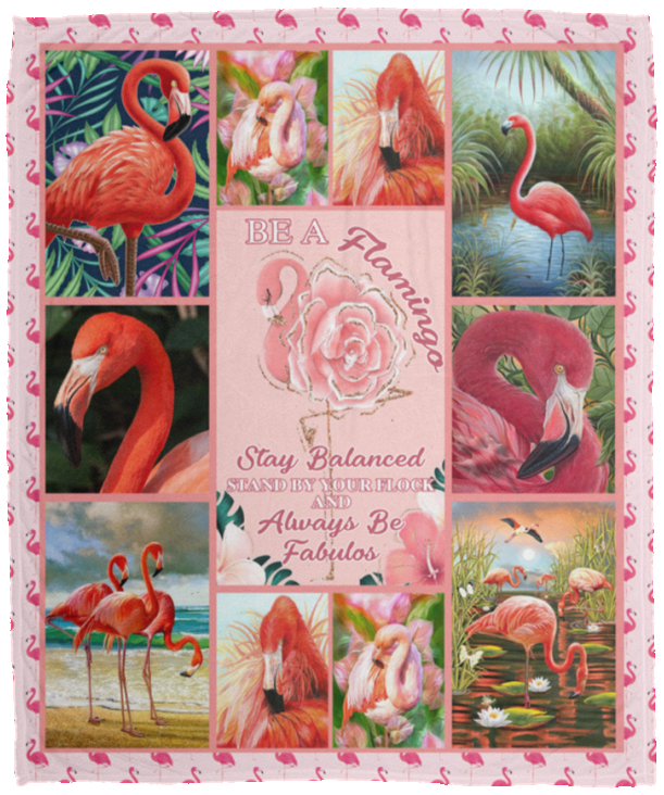 Be A Flamingo Blanket, Pink Flamingos Blanket, Fleece, Sherpa Blankets - VPM Cozy Plush Fleece Blanket - 50x60
