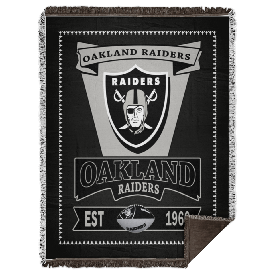 Oakland Raiders Blanket Fleece Sherpa Throw Blanket Quilt Blanket - WB68 Woven Blanket - 60x80