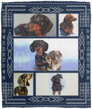 Dachshund Feeling Love Ver 3 Blanket, Quilt, Fleece, Sherpa Blanket - VPM Cozy Plush Fleece Blanket - 50x60