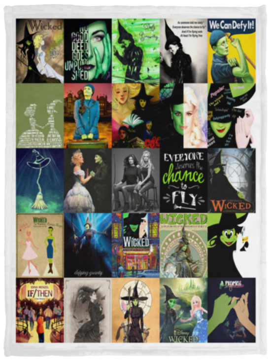 Wicked Blanket, Wicked the Musical on Broadway Fleece, Sherpa Blanket VPS Cozy Plush Fleece Blanket - 30x40