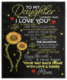 Daughter You are My Sunshine Blanket - to My Daughter Never Forget That I Love You Blanket - Cozy Plush Fleece Blanket - 50