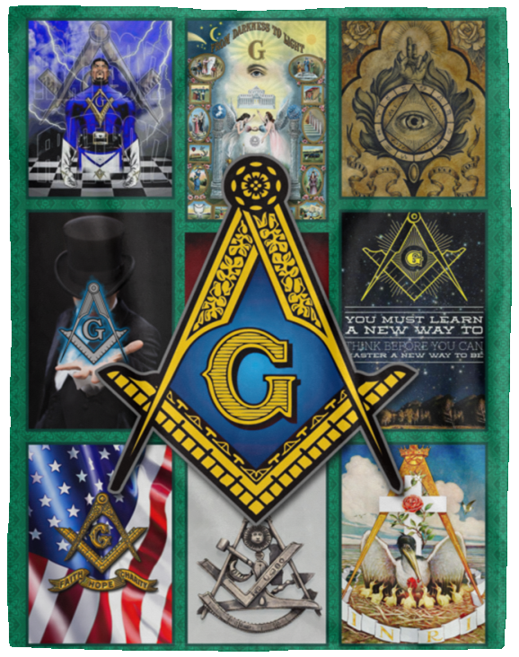 Freemason Quilt, Freemason Blanket, Freedom Masonic Blanket, Masonic Quilt Ver 2 VPL Cozy Plush Fleece Blanket - 60x80