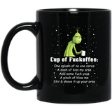 Grinch-Cup Of Fuckoffee black Mug Unique Ceramic Coffee Tea Cocoa Mug 11oz Great Office & Home Tea Cup Gift For Coffee & Tea Lovers Cool Birthday Best