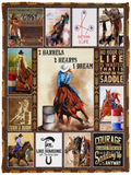 Barrel Racing Blanket Barrel Racing Quilt Fleece Sherpa Throw Soft and Warm VPS Cozy Plush Fleece Blanket - 30x40