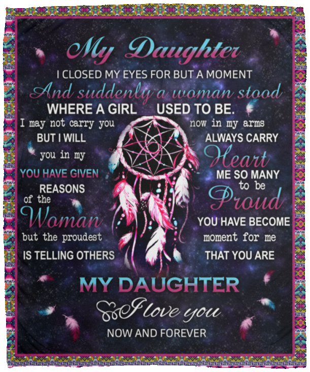 to My Daughter Blanket, Daughter Gift from Mom, Dad Fleece, Sherpa Blanket VPM Cozy Plush Fleece Blanket - 50x60