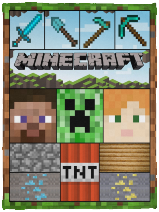 Minecraft Blanket, Minecraft classic Fleece, Sherpa Blanket VPS Cozy Plush Fleece Blanket - 30x40