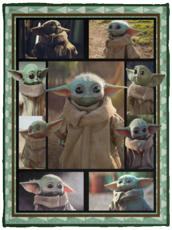 Baby Yoda Blanket, Star Wars Blanket - The Mandalorian Fleece, Blanket (White) VPS Cozy Plush Fleece Blanket - 30x40