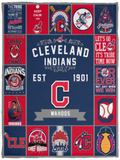 Cleveland Indians Blanket Cleveland Indians Baseball Quilt Fleece Sherpa - VPS Cozy Plush Fleece Blanket - 30x40