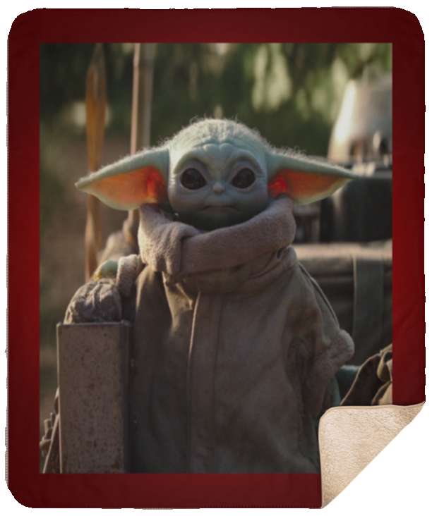 Baby Yoda Star-Wars Mandalorian Quilt - Baby Yoda Blanket - Sherpa Blanket - 50"x60"