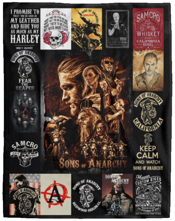 Sons Of Anarchy Fleece, Sherpa Blanket, Sons of Anarchy TV Series Blanket - VPL Cozy Plush Fleece Blanket - 60x80