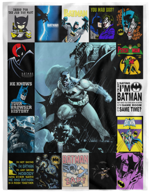 Batman Blanket, Batman - Comics Blanket Soft Comfy Warm Plush VPL Cozy Plush Fleece Blanket - 60x80