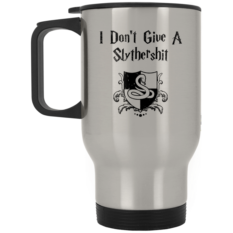 Jyotis - I Don't Give A SlytherShit Travel Mug - Best Birthday Gifts For Dad Mom Son Wife - Cool Present For a New Father or Husband Silver Stainless Travel Mug