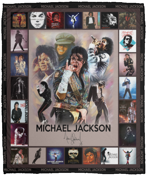 Michael Jackson Blanket Michael Jackson For Fans Fleece Sherpa VPM Cozy Plush Fleece Blanket - 50x60