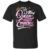 Mens Womens 5 Bling Queen Building Paparazzi Cool Black T-shirt