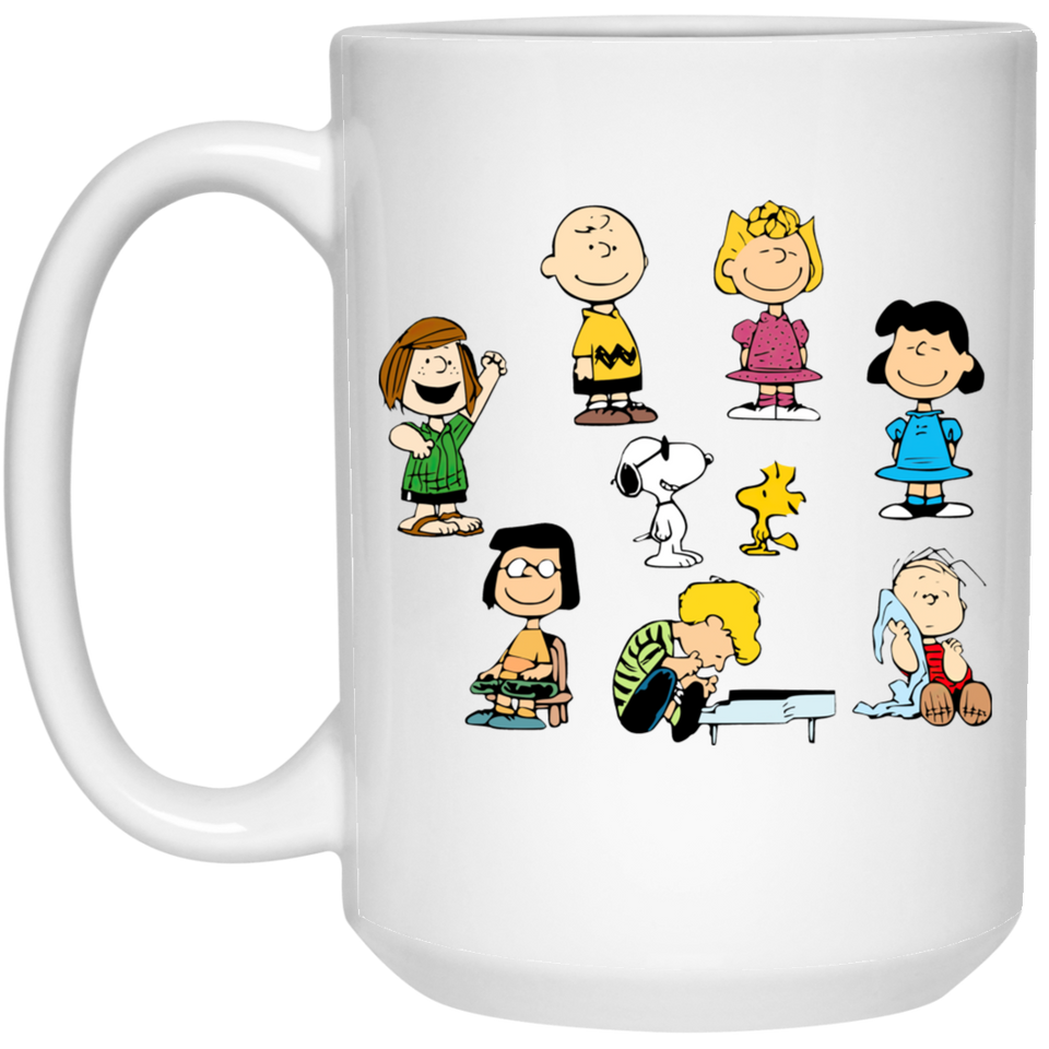 The Peanuts Gang Cute Mug, Peanuts Lover Mug, coffee mug white 15oz